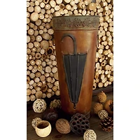Set of 2 Brown Metal Rustic Vase, 21", 16"