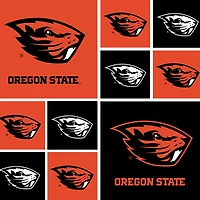 NCAA Oregon State University Beavers Block Cotton Fabric