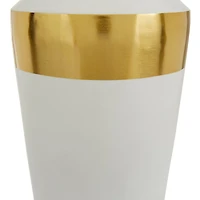 White & Gold Metal Modern Vase Set