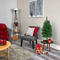 3ft. Pre-Lit Green Mountain Pine Artificial Christmas Tree, Clear LED Lights