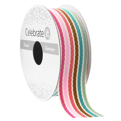 1" x 5yd. Multicolor Striped Ribbon by Celebrate It® Classic