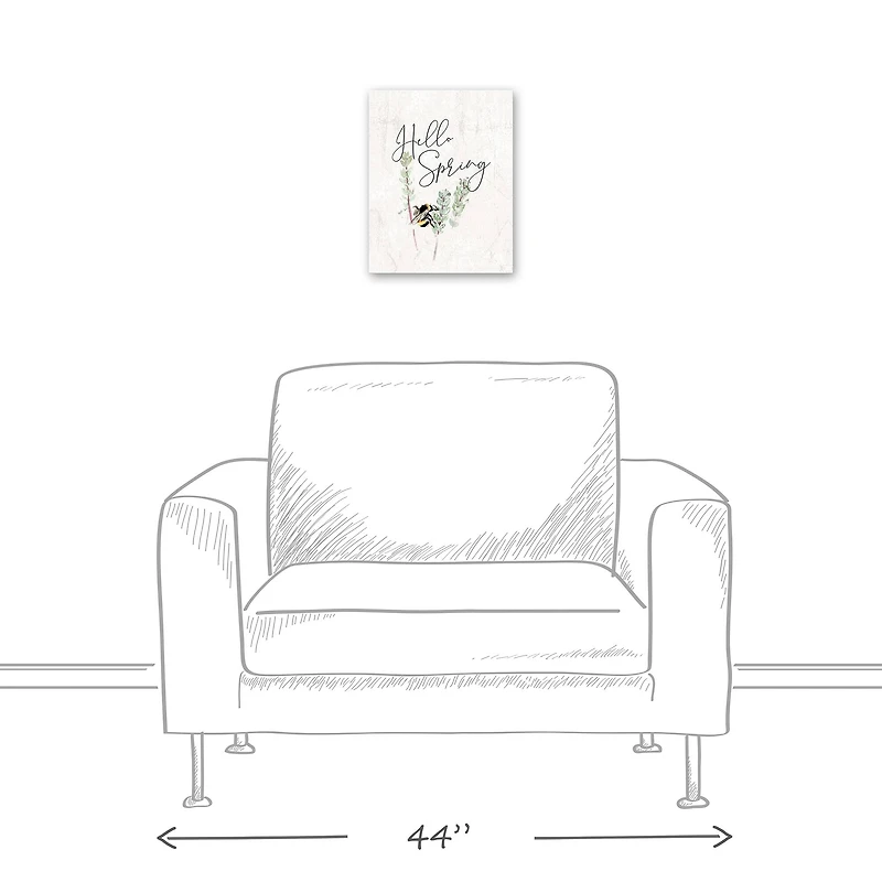 Hello Spring Bee 11" x 14" Canvas Wall Art