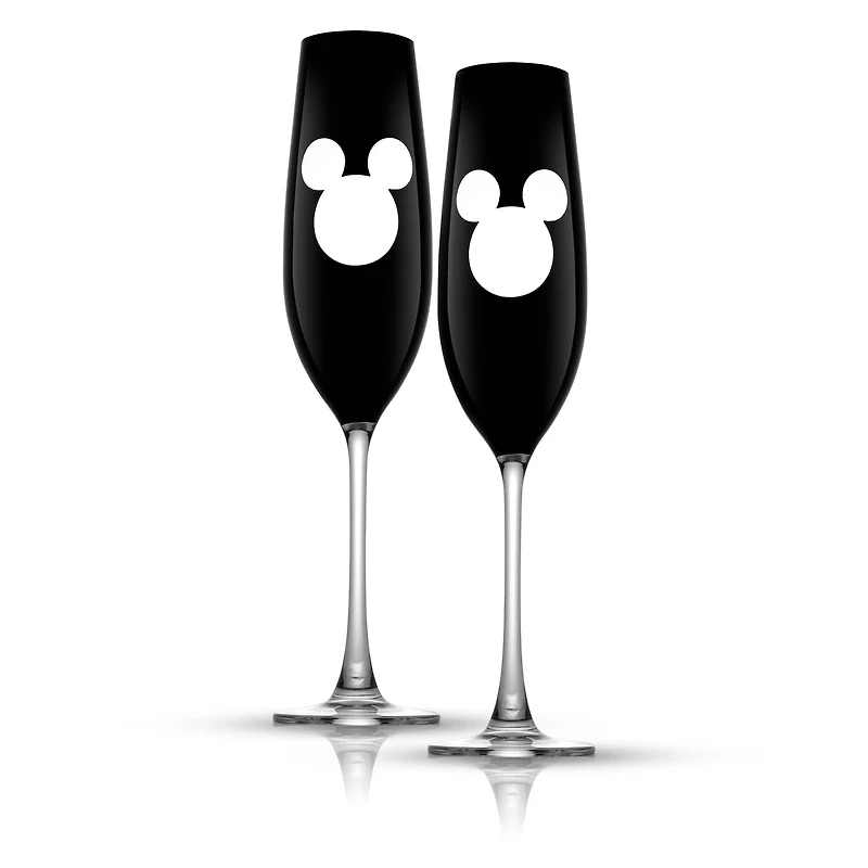 JoyJolt® Disney® 9oz. Luxury Mickey Mouse Crystal Stemmed Champagne Flute Glass, 2ct.
