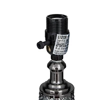 Black Linen Contemporary Table Lamp, 25" x 17" x 15"