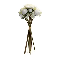 16.75" White Peony & Hydrangea Floral Bouquets, 6ct.