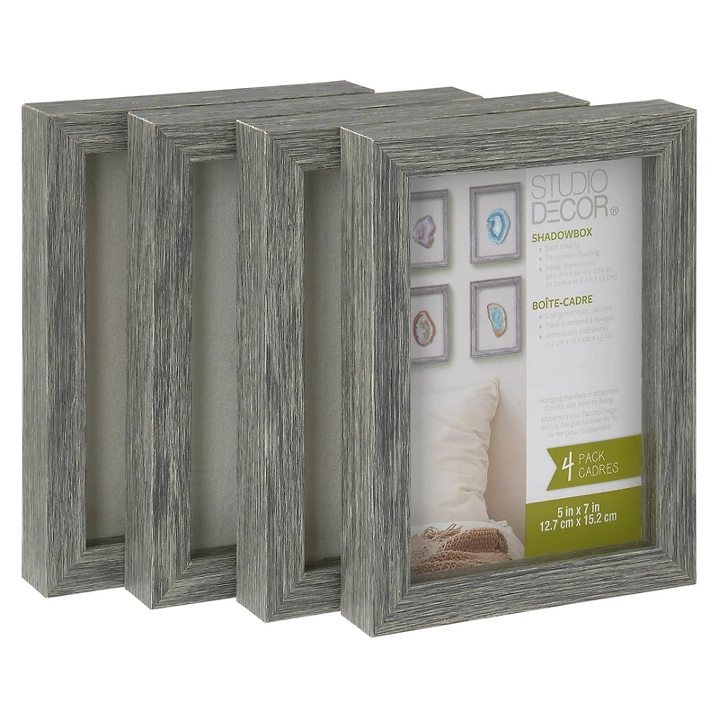 4 Pack 5" x 7" Gray Shadow Boxes by Studio Décor®
