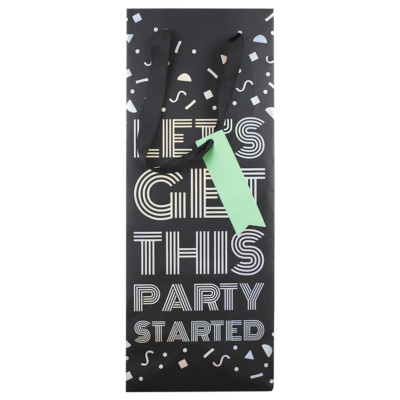 13" Let's Get this Party Started Wine Bottle Gift Bag by Celebrate It™