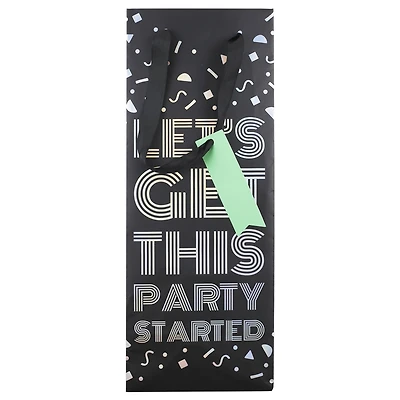 13" Let's Get this Party Started Wine Bottle Gift Bag by Celebrate It™