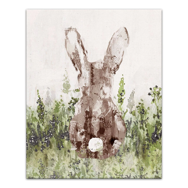16" x 20" Bunny in Field Canvas Wall Art