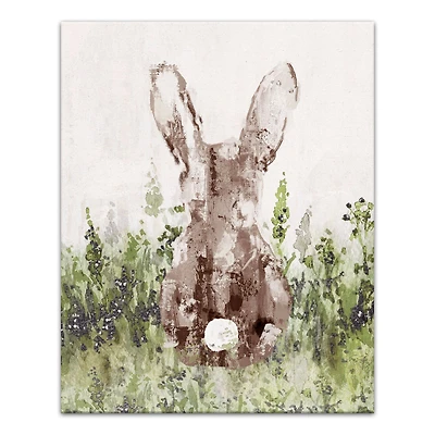 16" x 20" Bunny in Field Canvas Wall Art