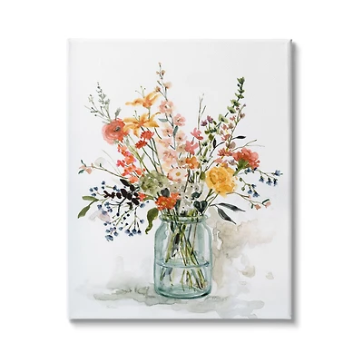 Stupell Industries Warm Summer Meadow Floral Bouquet Still Life Painting Canvas Wall Art