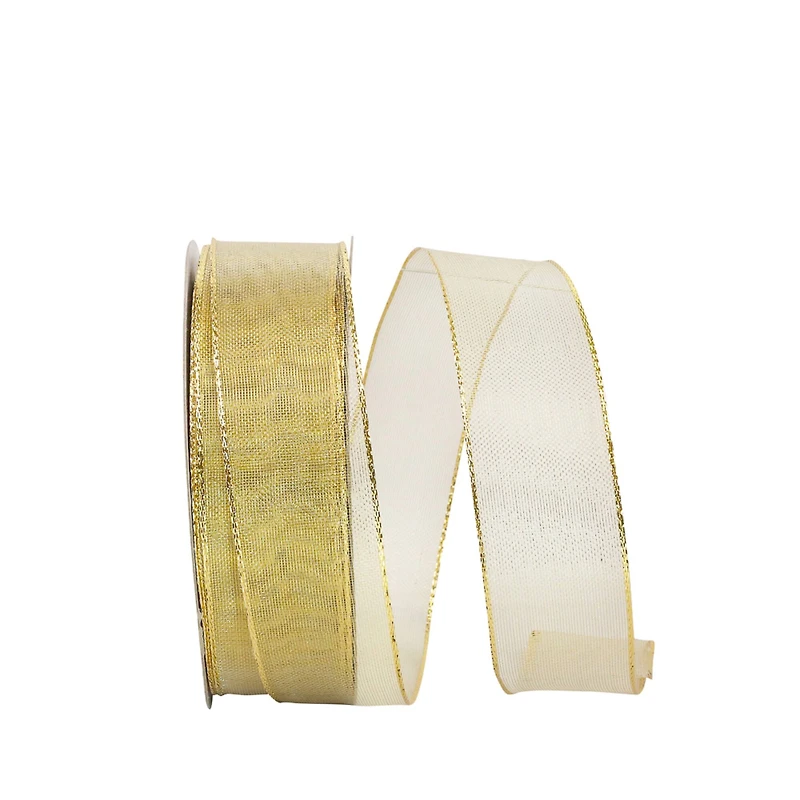 JAM Paper 1.5" x 50yd. Mesh Wired Shiny Ribbon
