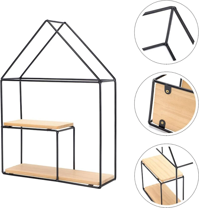 NEX™ Black 2-Tier Metal Wall Mounted Floating Shelf