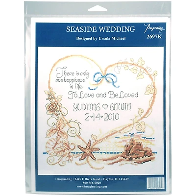 Imaginating Seaside Wedding Record Counted Cross Stitch Kit