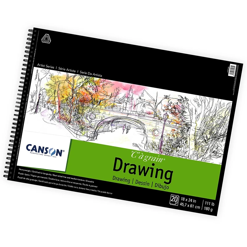 Canson® Artist Series Wire Bound Pure White Drawing Pad