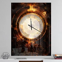 Designart 'Ancient Mayan Calendar Collage Modern Rectangular Wall Clock