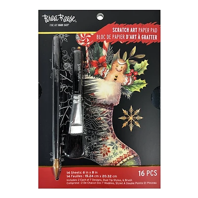 Brea Reese™ 6" x 8" Christmas Icons Scratch Art Paper Pad