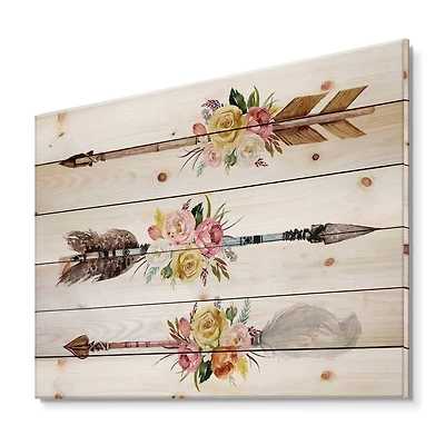 Designart - Ethnic Feathers and Flowers On Native Arrows II