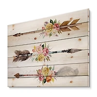 Designart - Ethnic Feathers and Flowers On Native Arrows II