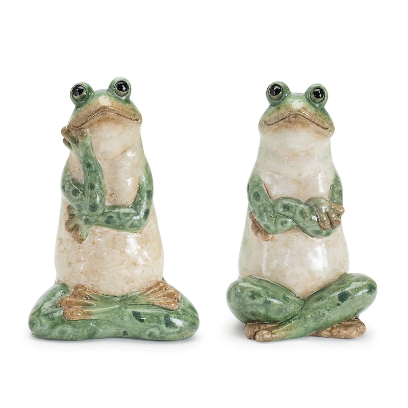 Ceramic Garden Frog Statues Set