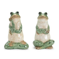 Ceramic Garden Frog Statues Set