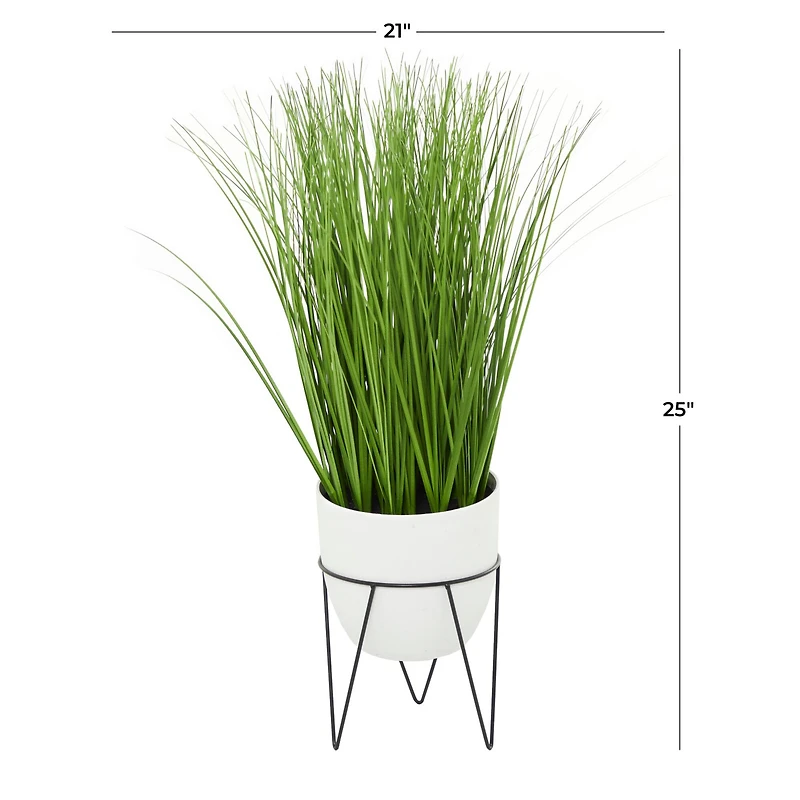 25" White Contemporary Floral & Botanical Artificial Foliage