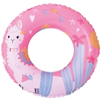 20" Pink & White Alpaca Inflatable Swim Ring Tube Float
