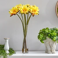 2.5ft. Yellow Lotus Arrangement in Cylinder Vase