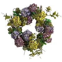 24" Green & Purple Hydrangea Wreath