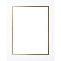 11" x 14" White & Gold Double Mat by Studio Décor®, 8.5" x 11" Opening Size