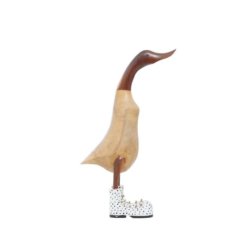 Brown Bamboo Coastal Duck Sculpture Set
