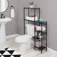 Honey Can Do Reversible Black Bathroom Storage Space Saver