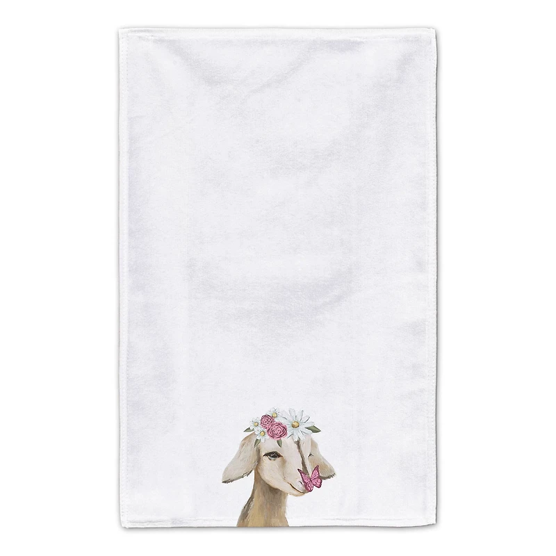 Cute Baby Goat Butterfly Flowers 16" x 25" Towel Set