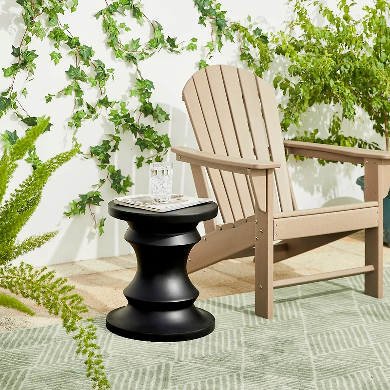 Glitzhome® 18" Black Chess Garden Stool