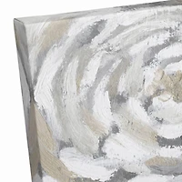 Cream & Gray Floral Canvas Wall Art