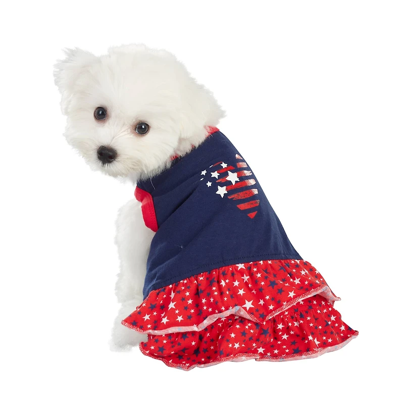 Best Furry Friends Patriotic Heart Pet Dress