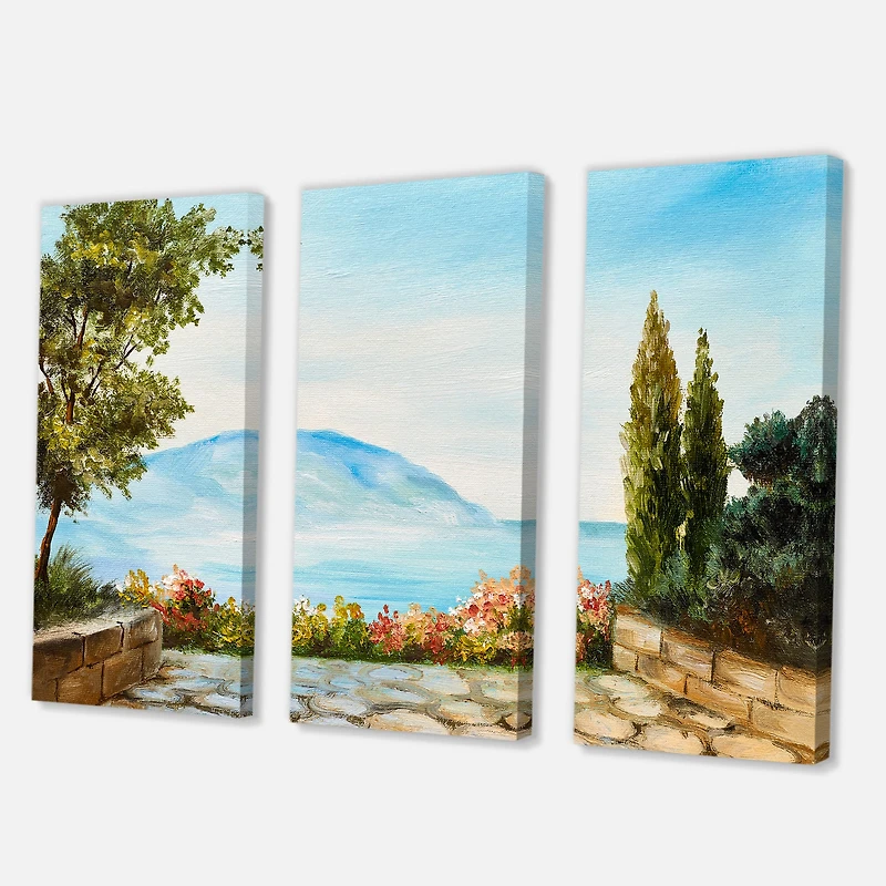 Designart - Mountains View By The Sea Side