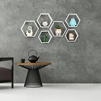 NEX™ LIANTRAL Hexagon Floating Wood Shelves Set