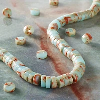 Blue & Brown Serpentinite Jasper Heishi Beads by Bead Landing