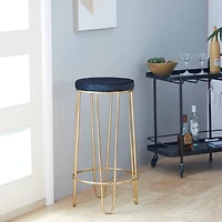 Gold Metal Contemporary Bar Stool 31" x 17" x 17"