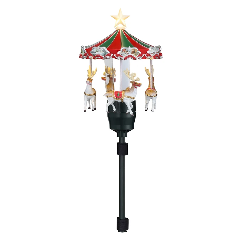 11" Animated Carousel Christmas Tree Topper