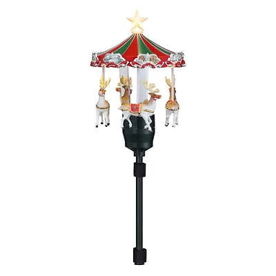 11" Animated Carousel Christmas Tree Topper