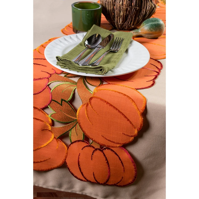 DII® 108" Embroidered Pumpkins Table Runner