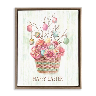 Stupell Industries Happy Easter Bouquet Floater Framed Art