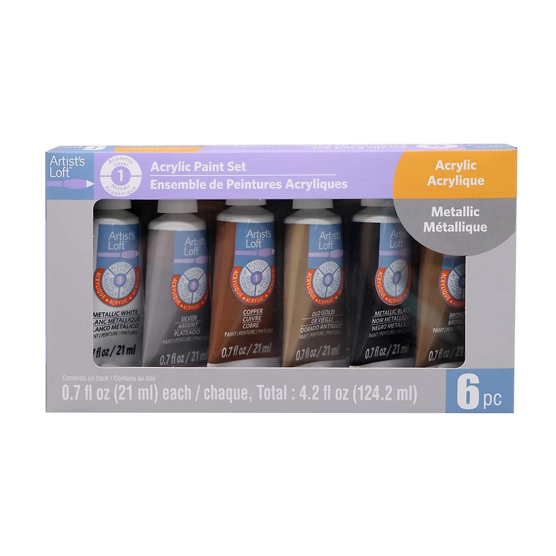 Artist's Loft® Metallic Acrylic Paint Set, 6 Count