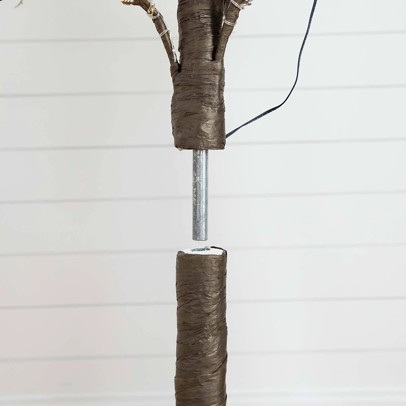 6ft. Pre-Lit Artificial Christmas Twig Tree, Warm White LED Lights