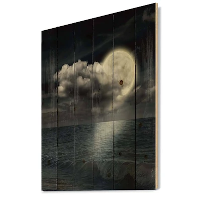 Designart - Full Moon In Cloudy Night Sky VI