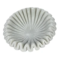 Hello Honey® 7" White Round Marble Pleated Dish