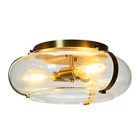 Hello Honey® Robert Stevenson Lighting Alston Brushed Bronze Flush Mount Glass & Metal Ceiling Light