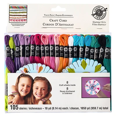12 Packs: 105 ct. (1260 total) Glamour Girls Craft Cord by Loops and Threads™